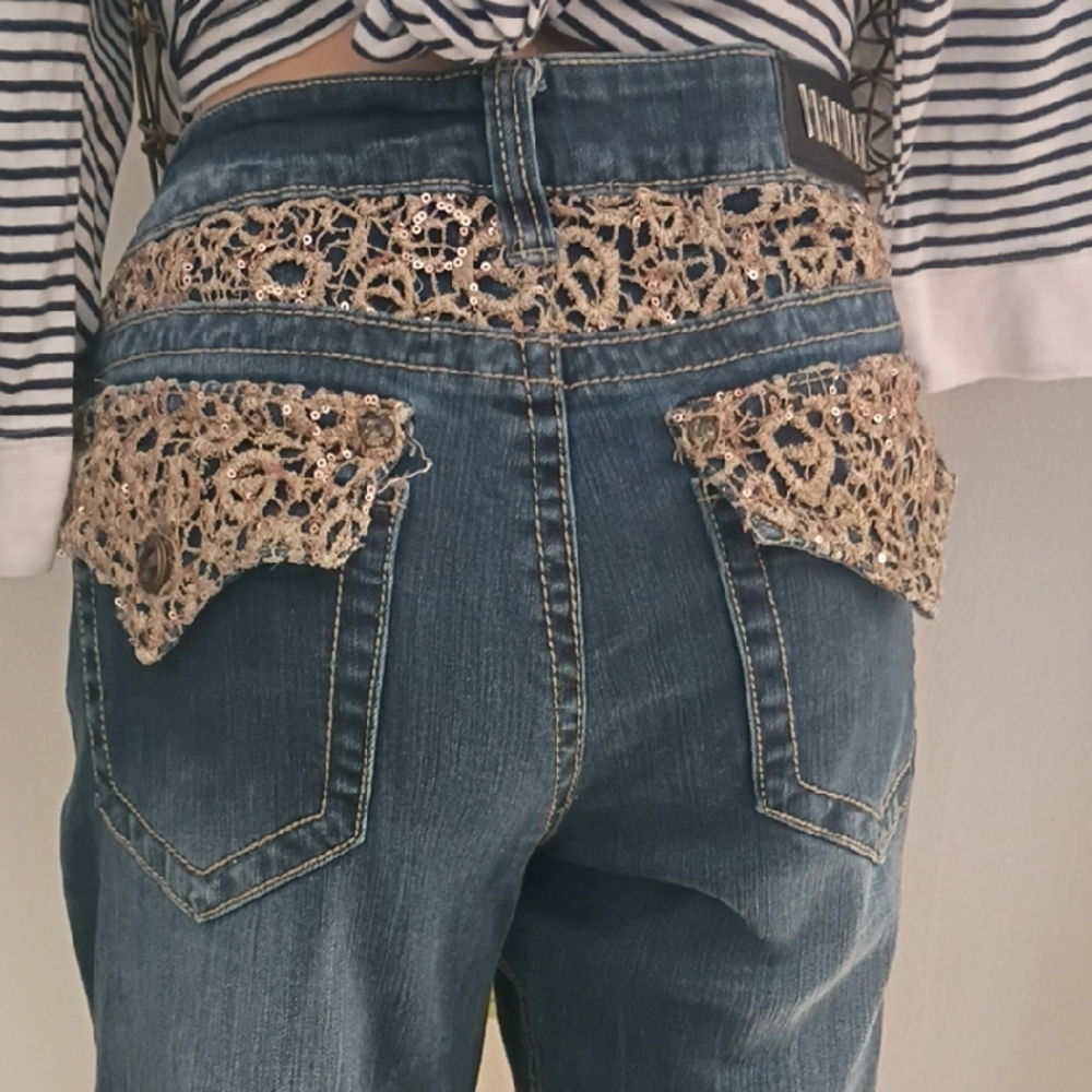 Premiere Denim by rue21 Blue Jeans with Gold Lace
